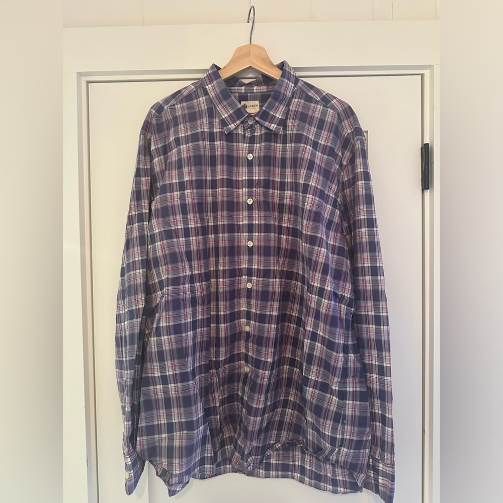 J.Crew tailored fit plaid shirt. Size XXL